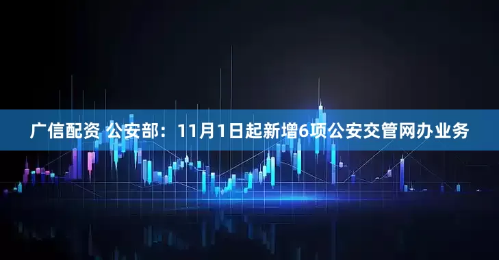 广信配资 公安部：11月1日起新增6项公安交管网办业务